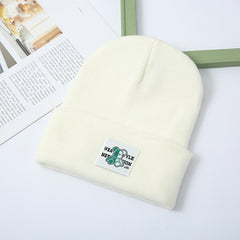 Warm Knitted Hat Bear Men Women Autumn Winter