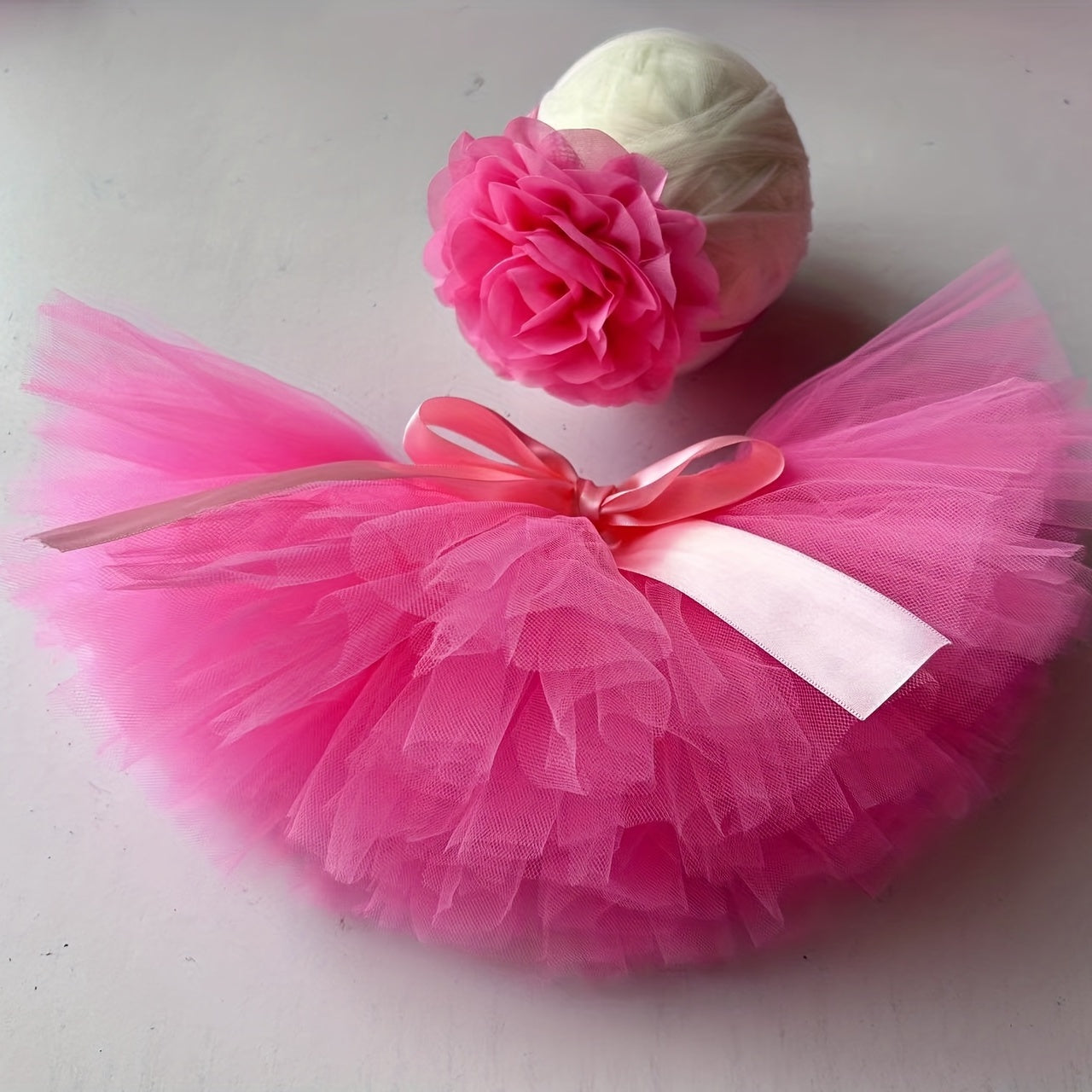 Pink Newborn Tutu And Headband Set Hot Pink Tutu Baby Flower Headband