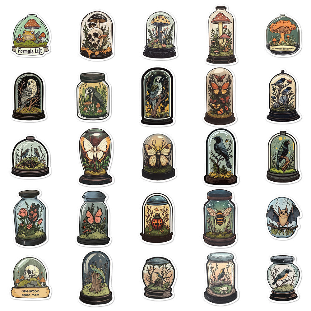 Vintage Forest Specimen Bottle Stickers, Art Decals for DIY, Mixed Set