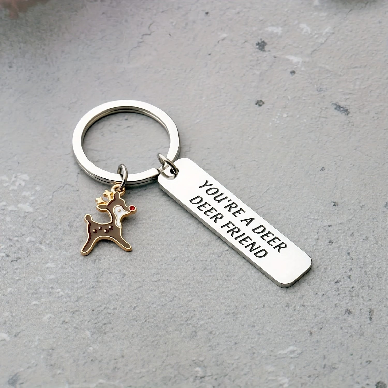 Deer Cartoon Keychain Stainless Steel Friendship Gift