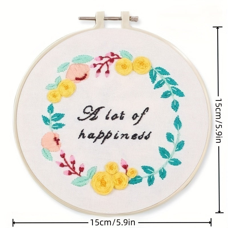 DIY Embroidery Set Beginner English Flower Pattern Gift