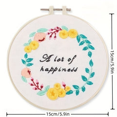 DIY Embroidery Set Beginner English Flower Pattern Gift