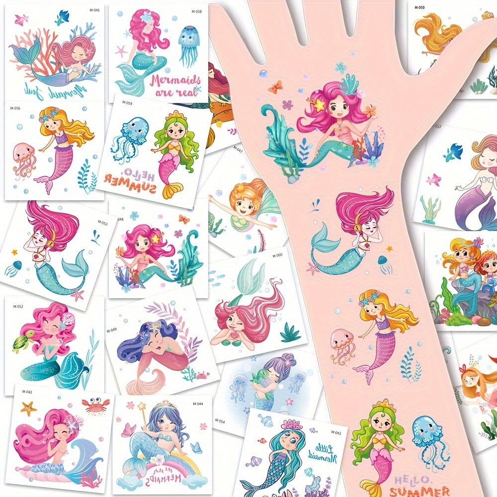 Mermaid Waterproof Temporary Tattoos - Set of 20 Sheets