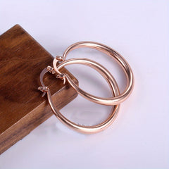 Golden Big Circle Hoop Earrings 18K Plated Jewelry For Women