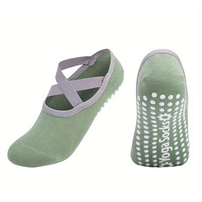 Cross Strap Non Slip Yoga Socks for Pilates Barre Ballet Fitness