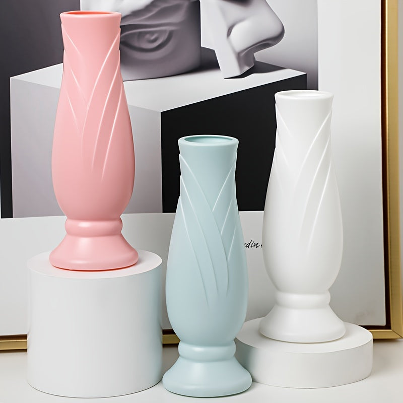 1pc Plastic Vase Creative Petal Shaped Vase Anti-drop Home Decoration