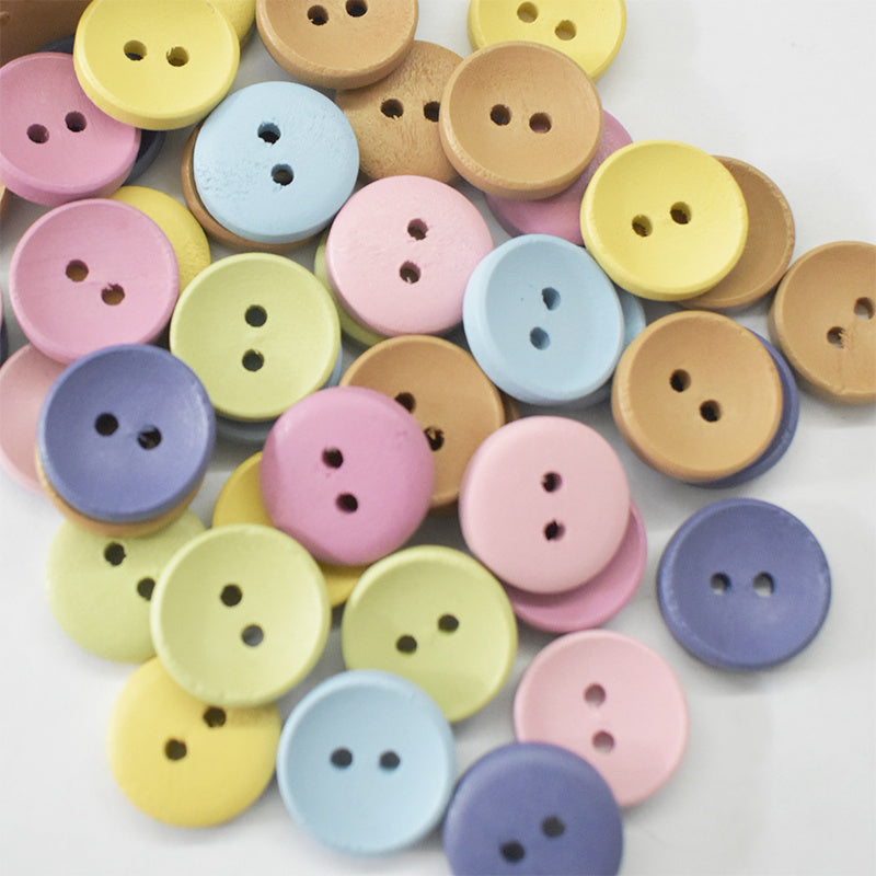Round Wooden Buttons Fashionable DIY Clothing Accessories