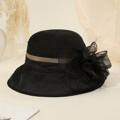 French Style Gauze Bucket Hat Mesh Organza Derby Hat Lightweight Sun Hats