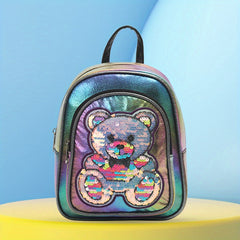 Sequin Bear Backpack For Teens Boys Girls Kindergarten School Bag