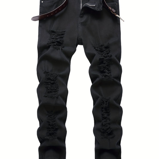 Slim Fit Jeans Mens Straight Leg Stretch Denim Pants