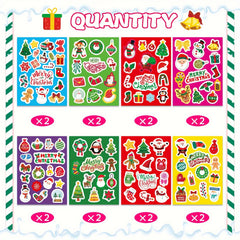 Christmas Sticker Pack Non-Repeating Holiday Designs Self-Adhesive Decals