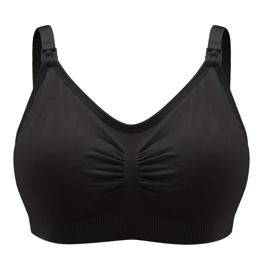  Solid Full Coverage Front Clasp Seamless Comfort Bra