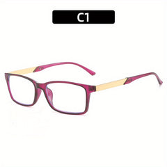 Light Blocking Reading Glasses Classic Jelly Square Anti Eyestrain