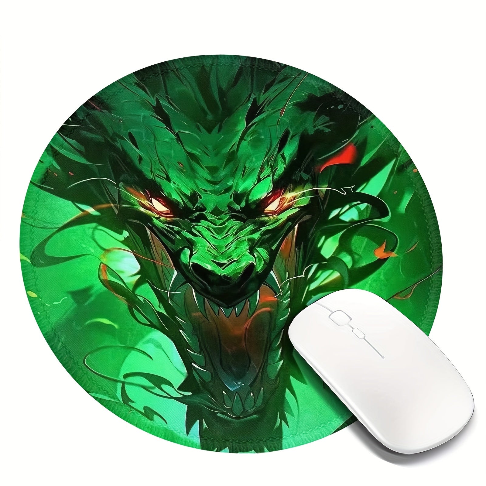 Dragon Pattern Round Mouse Pad 20x20cm for Games & Office