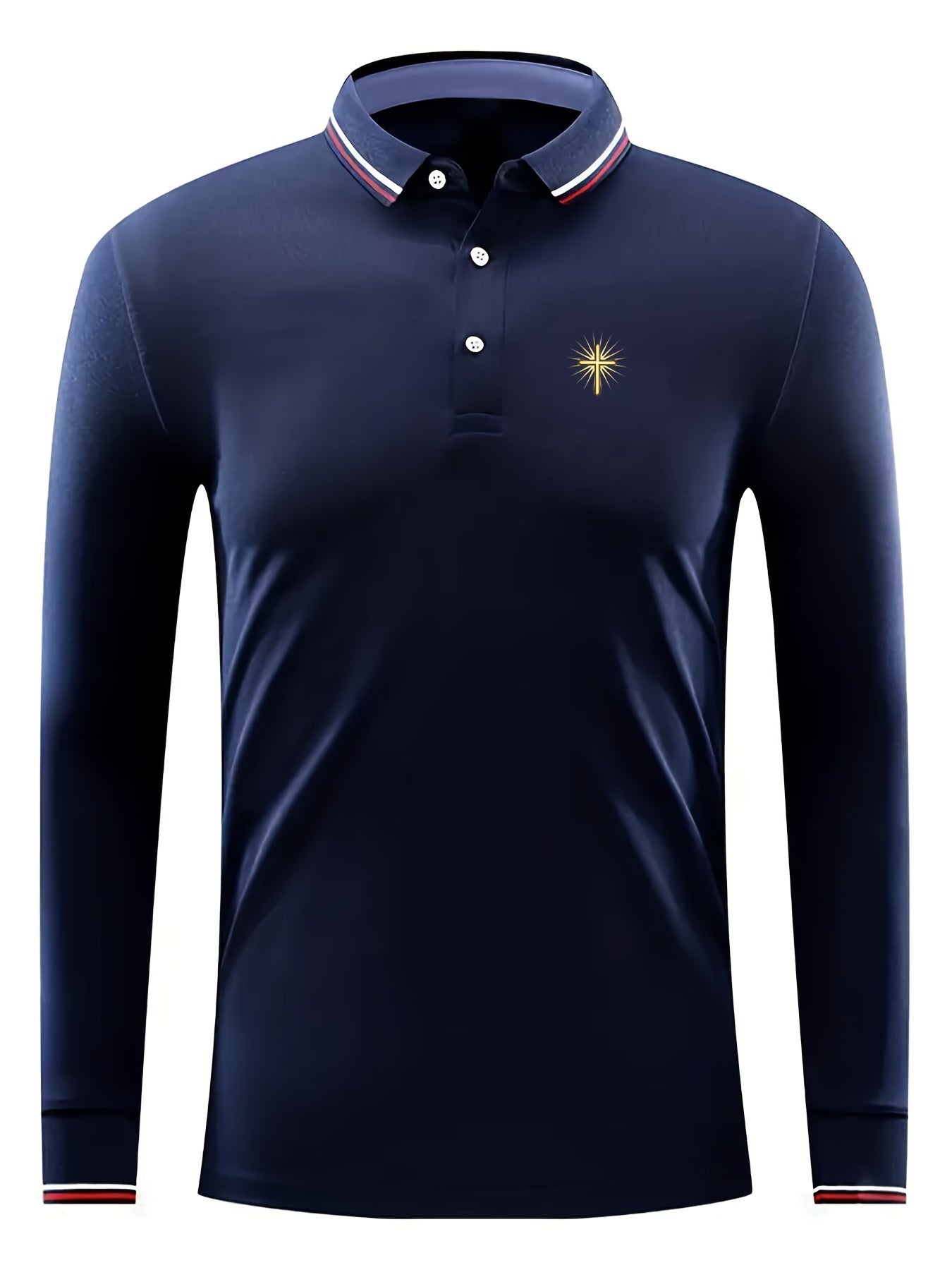 Men's Cross Print Long Sleeve Shirt Outdoor Spring Fall
