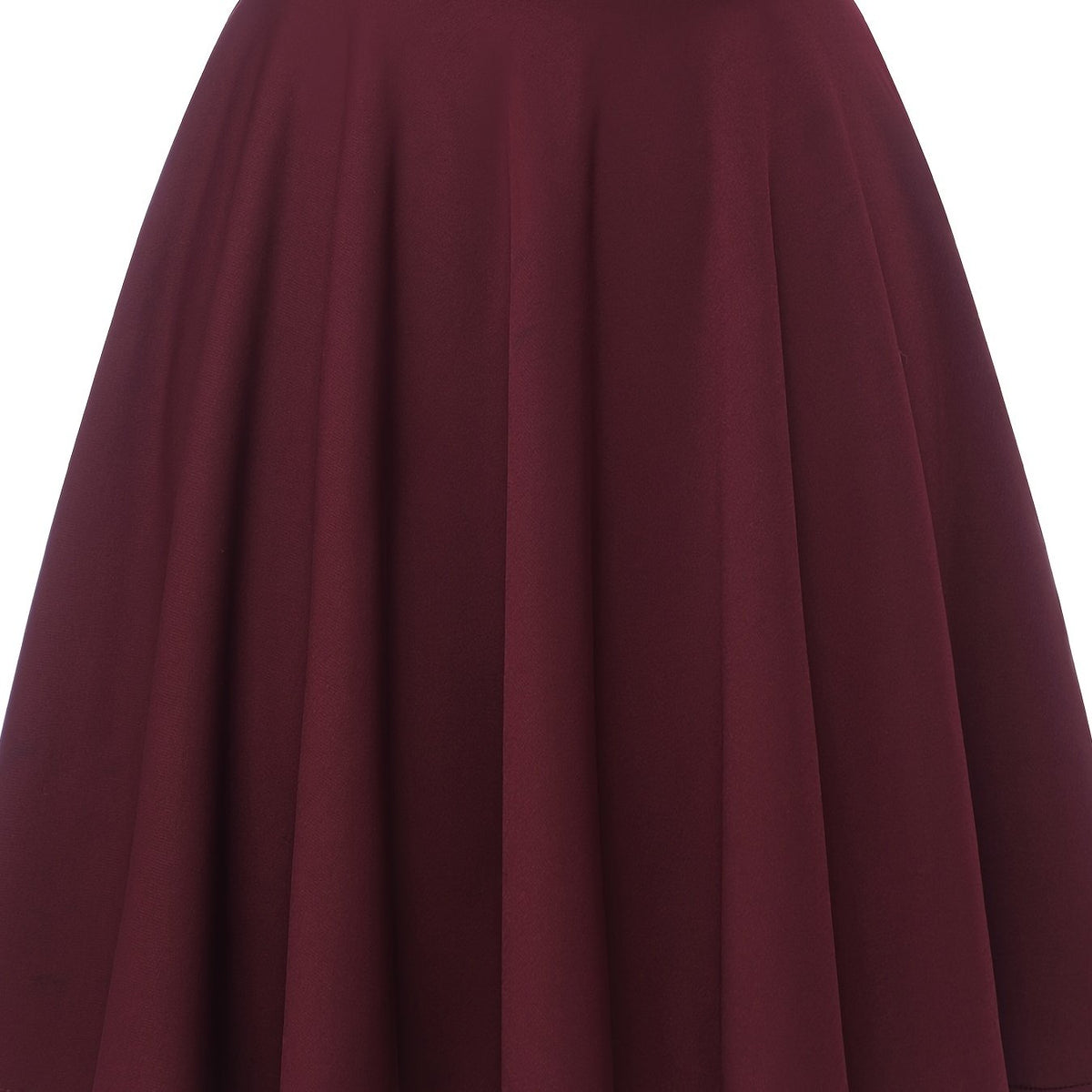 Casual Slim Skater Skirt High Waisted Solid Skirt