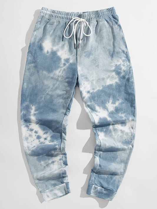 Tie Dye Drawstring Sweatpants Straight Leg Loose Fit Pants Men's Casual Joggers