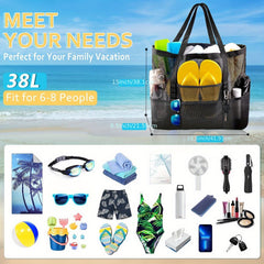 Large Mesh Beach Tote Bag for Outdoor Vacation