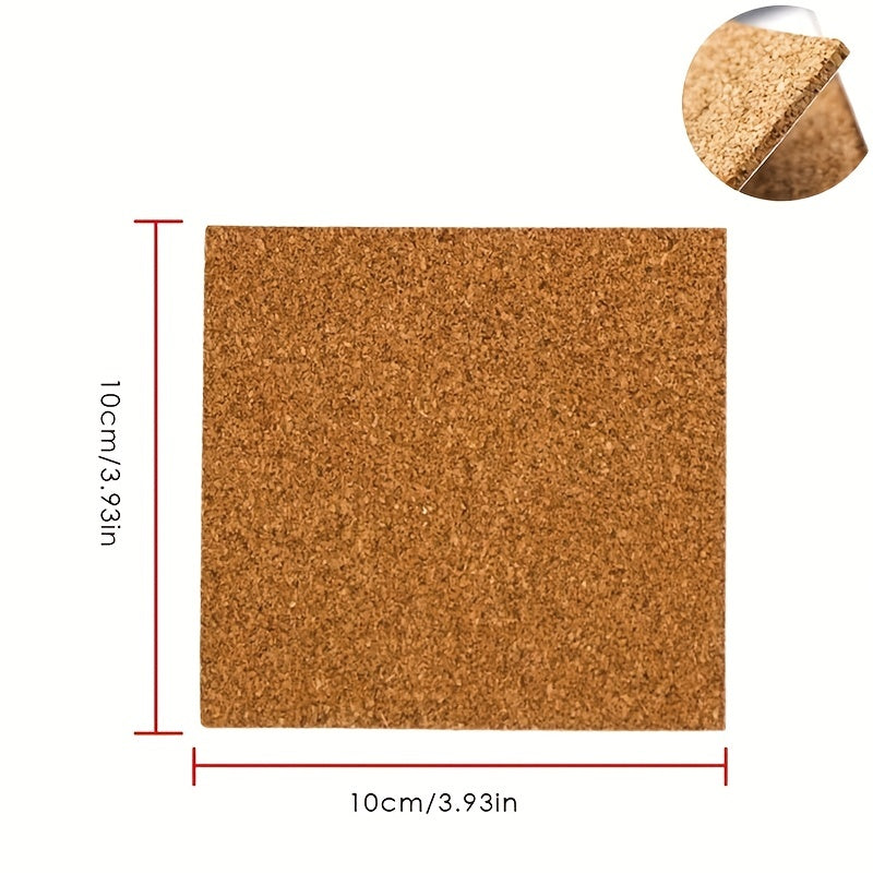 15pcs Self-adhesive Cork Coaster DIY Square Round Mat