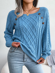 Women's Lantern Sleeve Textured Sweater