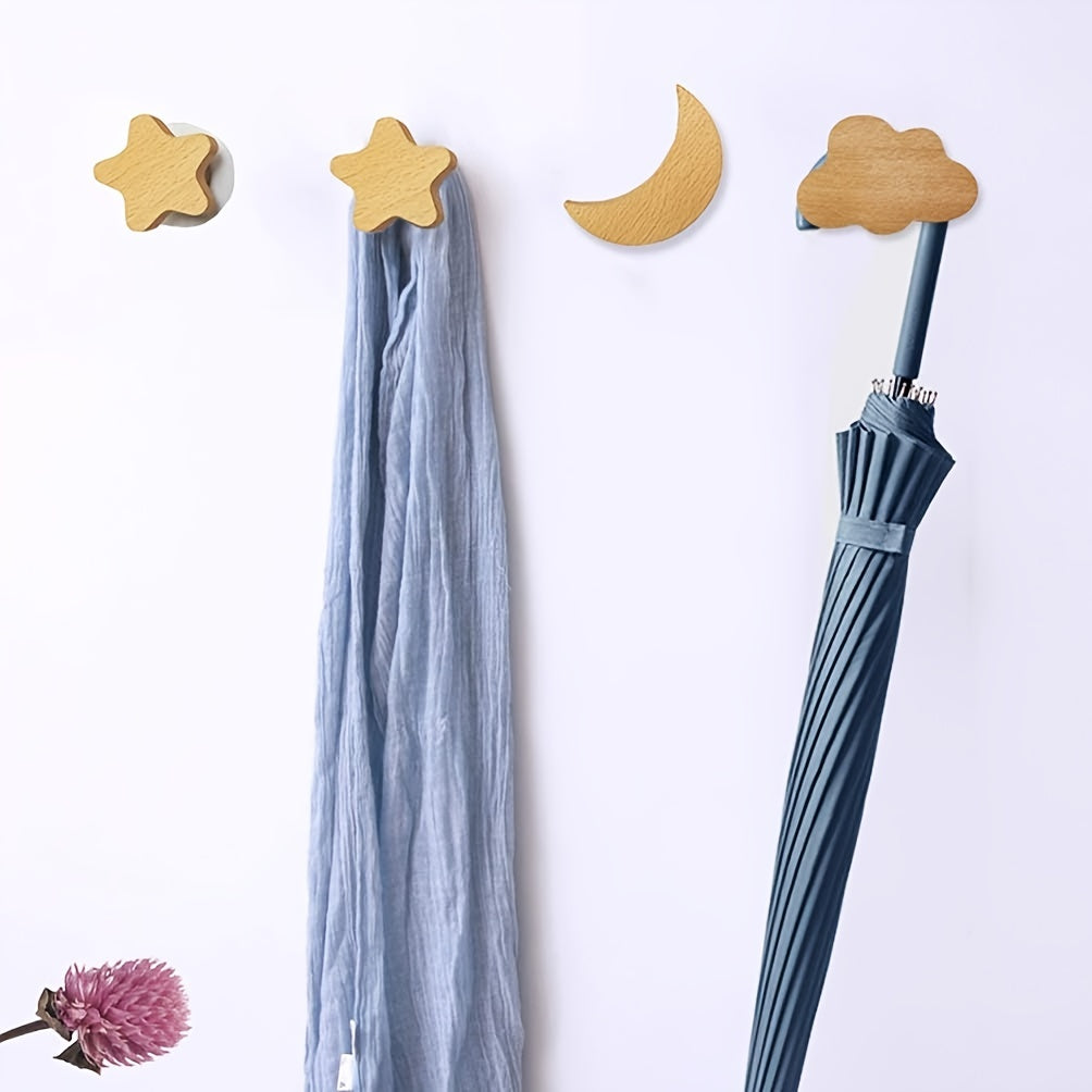 Rustic Beech Wood Wall Hooks