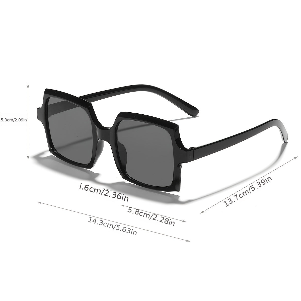 Vintage Oversized Rectangle Sunglasses For Women UV400 Sun Protection