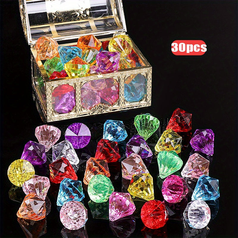 30pc Colorful Diamond Treasure Chest Pool Toys for Summer Swimming