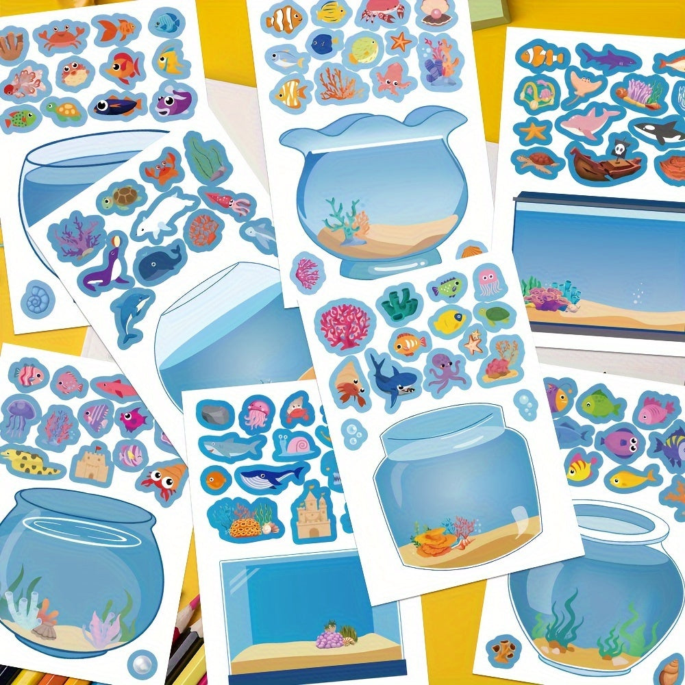 8pcs Dream Fish Tank Stickers Decals Party Favors Themed Game