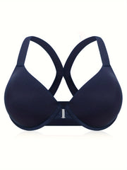  Bra Women's Plus Front Closure Racer Back T Shirt Bra