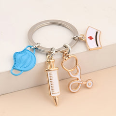 Car Nurse Doctor Mask Key Chain Support Medical Aid Staff