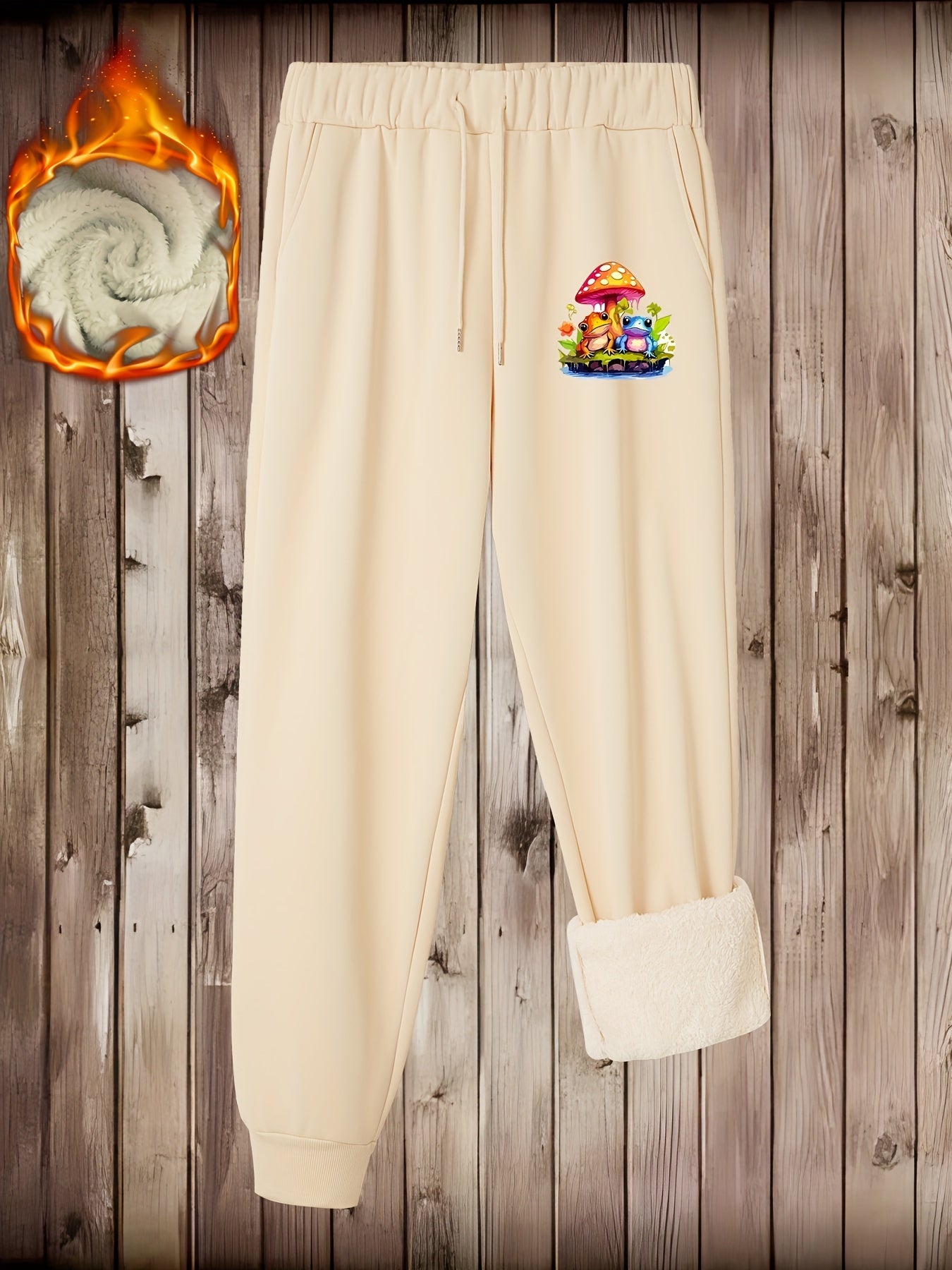 Women's Plus Graphic Print Fleece Harem Trousers