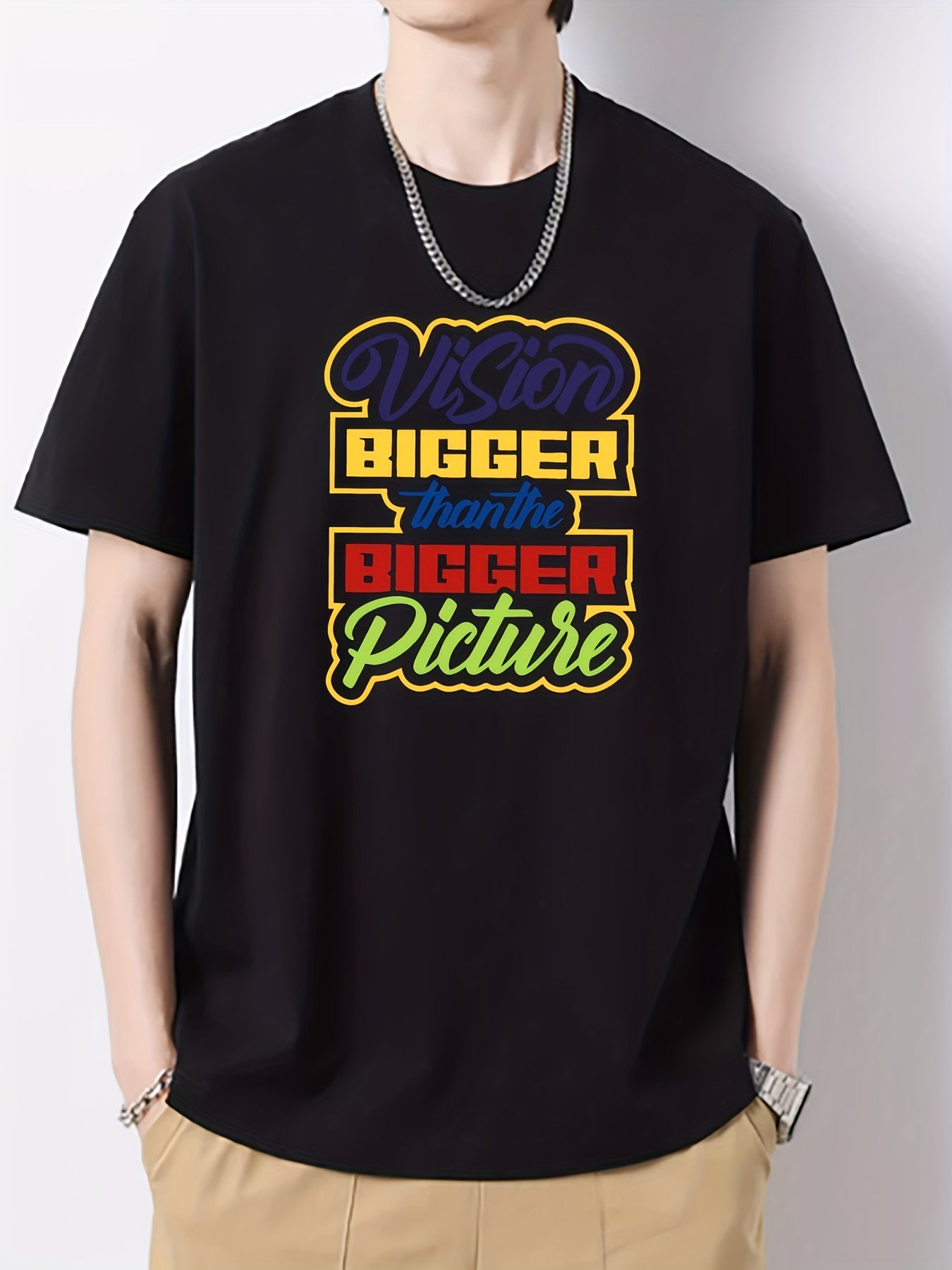 Men's Cotton Graphic Crew Neck Active T shirt Casual Comfy Tees
