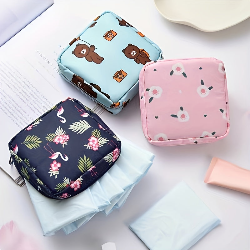 Large Capacity Cartoon Sanitary Napkin Storage Bag for Students