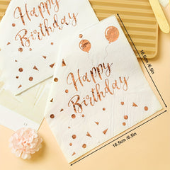 Bronzing Balloon Birthday Party Disposable Napkin