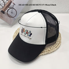 Love Dog Trucker Hat Cartoon Printed Baseball Cap Mesh Sun Hats
