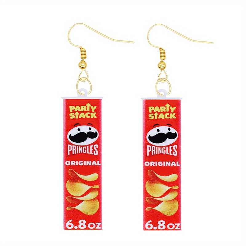 Funny Biscuit Chip Chocolate Dangle Earrings Acrylic Jewelry
