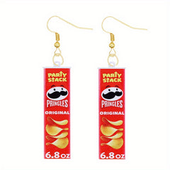 Funny Biscuit Chip Chocolate Dangle Earrings Acrylic Jewelry