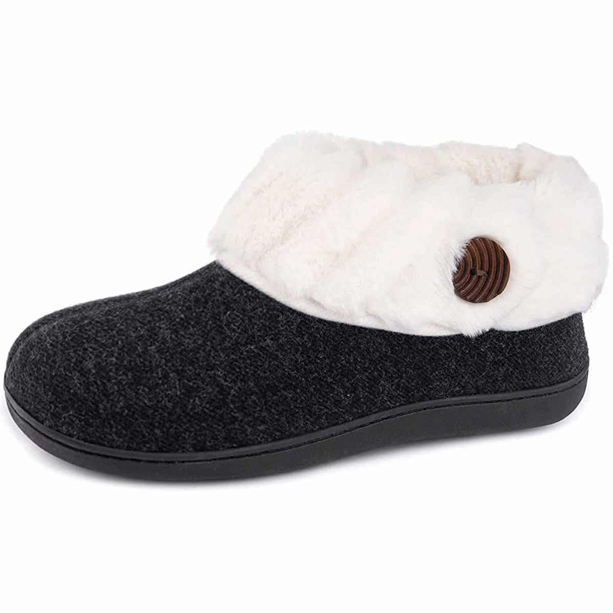 Women's Fleece Liner Fuzzy Slippers Solid Comfort Shoes