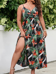  Vacay Summer Dress Women's Plus Tropical Print Maxi Dress