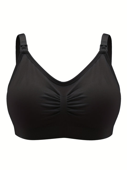  Solid Full Coverage Front Clasp Seamless Comfort Bra