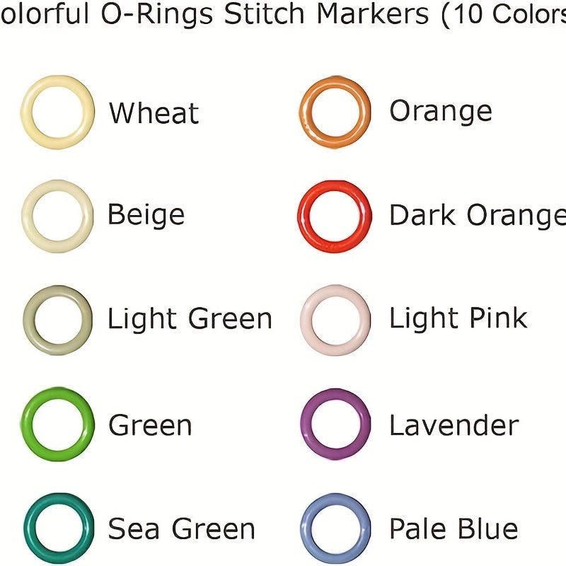 100pcs Round Stitch Markers 10 Colors Practical Crochet Locking Accessories
