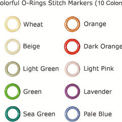 100pcs Round Stitch Markers 10 Colors Practical Crochet Locking Accessories
