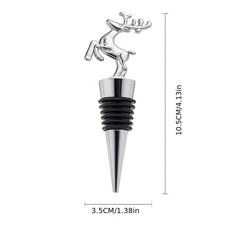 4pcs Christmas Wine Stoppers, Deer, Tree, Snowman Design