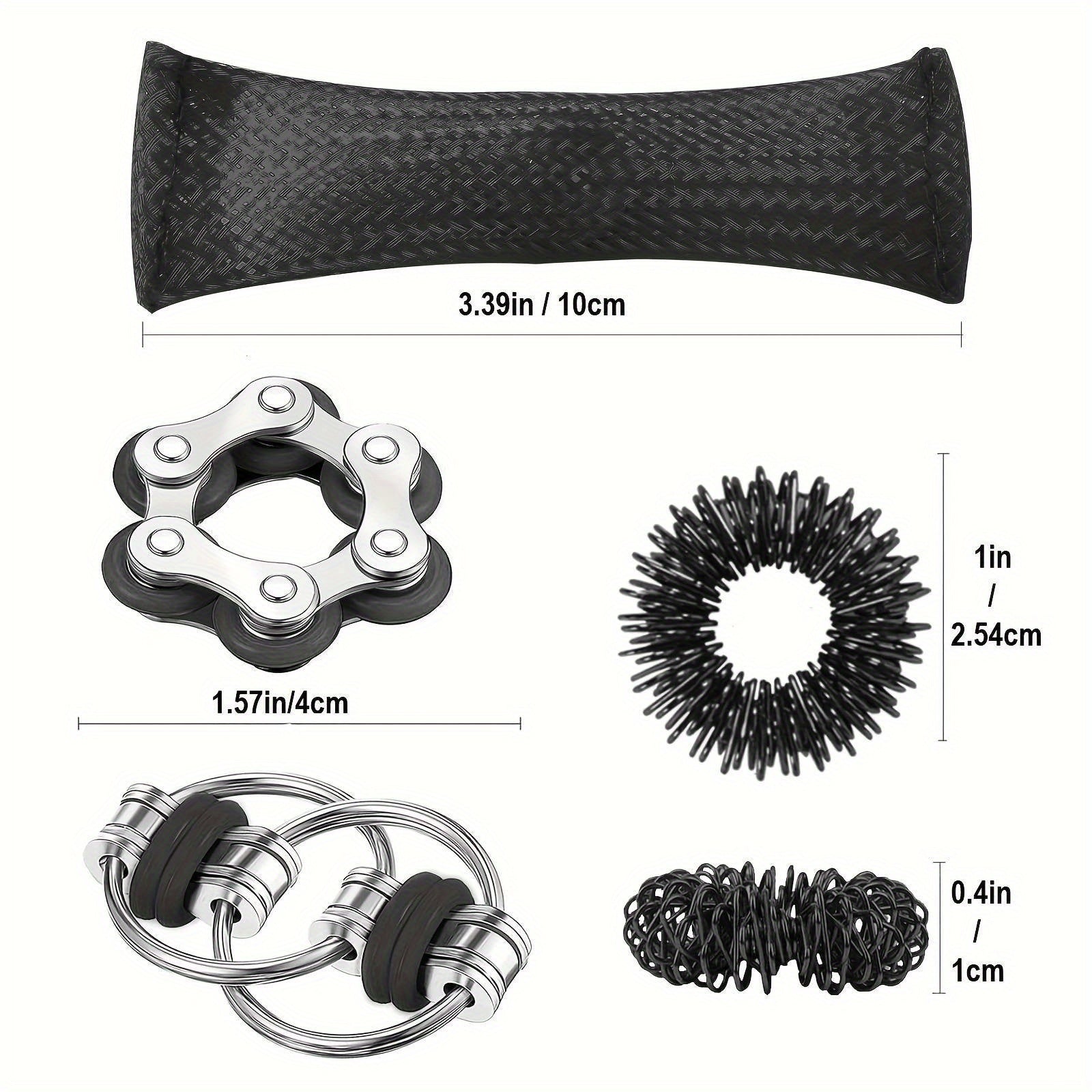 8pcs Sensory Finger Toys Set - Spinner, Rings, Chain, Marble