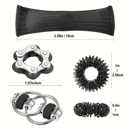 8pcs Sensory Finger Toys Set - Spinner, Rings, Chain, Marble
