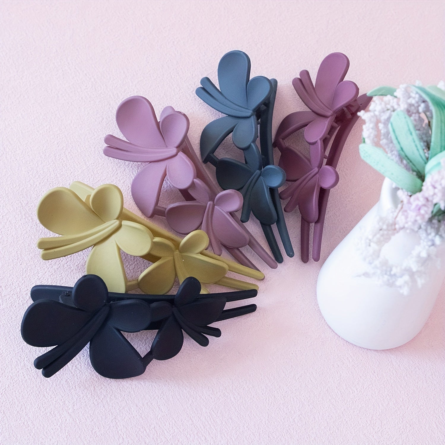 5pcs Butterfly Hair Claw Clips Nonslip Ponytail Holder for Women Girls