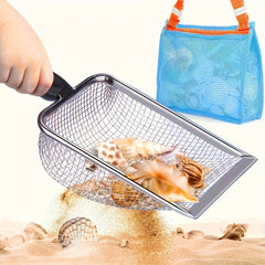 Metal Beach Net Scoop 5mm Mesh Handle Shell Collector Beach Exploration Aquarium