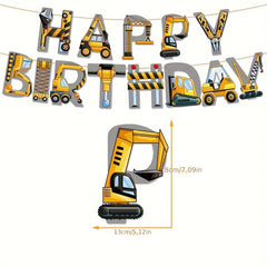 Engineering Vehicle Birthday Party Decorations Set