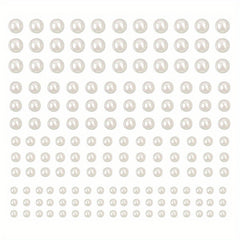 Sparkling Pearl Stickers for Hair Nails & DIY Crafts - 4 Sizes Flat Back Pearls
