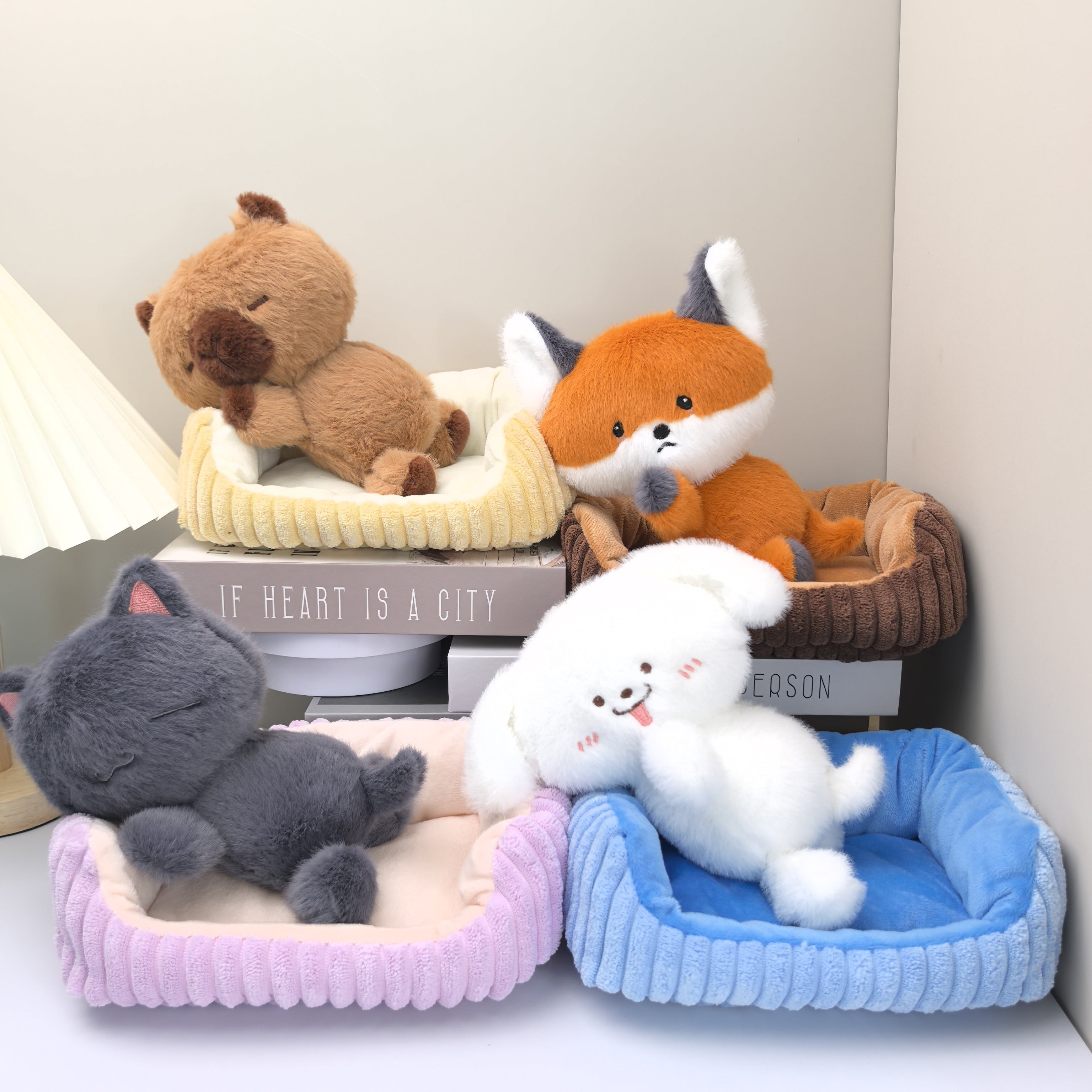 2pcs Nesting Kabbalah Dog Cat Fox Plush Toy Girl Doll Birthday Gift Figure